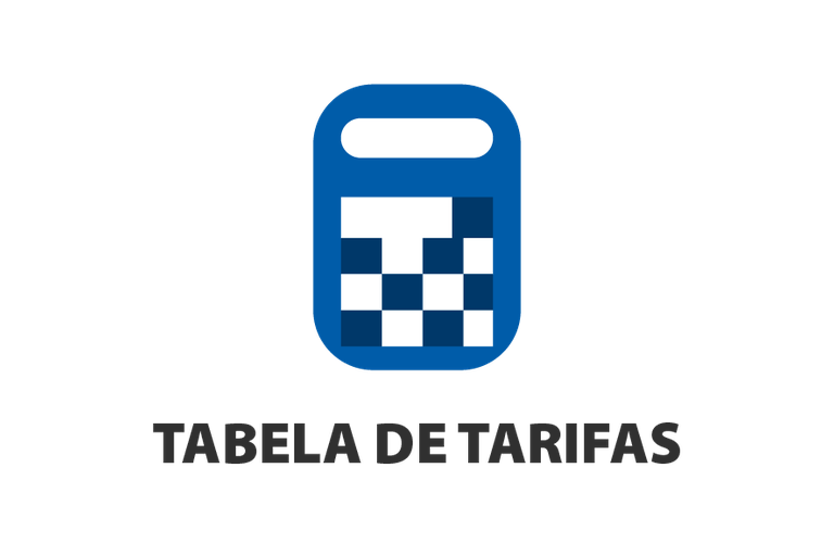 Prancheta azul e branca representando a Tabela de Tarifas